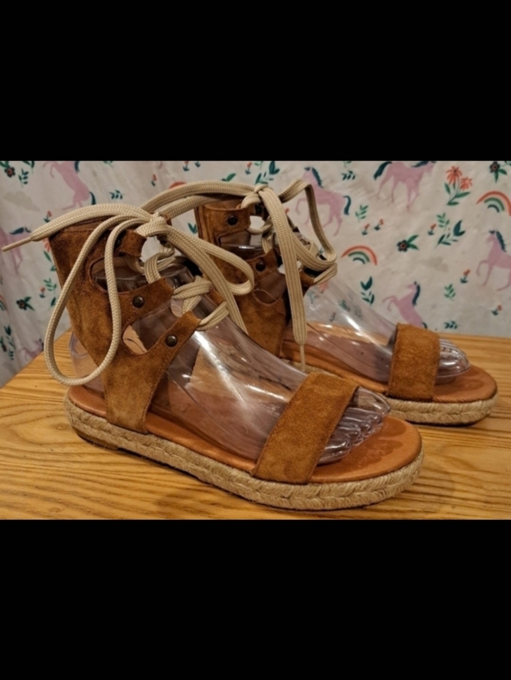 EUC Anthropologie Maypole Tan Suede & Jute Casual Neutral Espadrille Shoe SZ 6